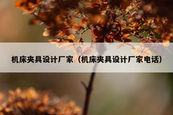 机床夹具设计厂家（机床夹具设计厂家电话）