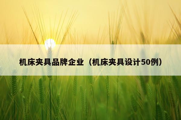 机床夹具品牌企业（机床夹具设计50例）