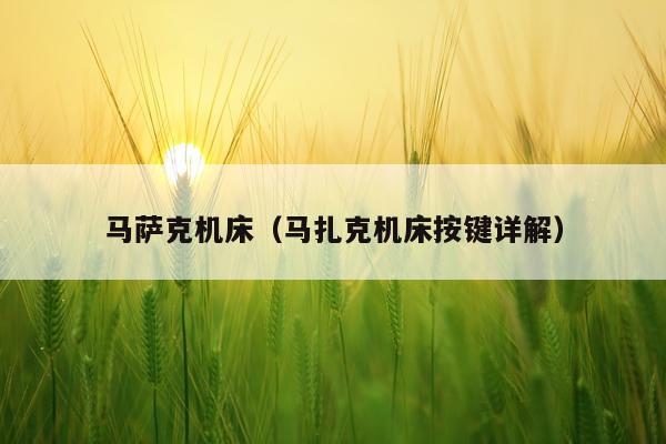 马萨克机床（马扎克机床按键详解）