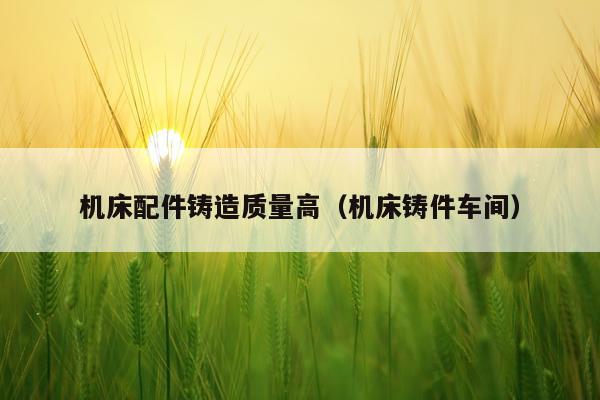 机床配件铸造质量高（机床铸件车间）