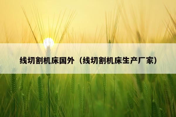 线切割机床国外（线切割机床生产厂家）