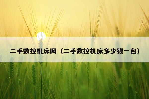 二手数控机床网（二手数控机床多少钱一台）