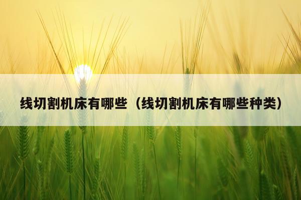 线切割机床有哪些（线切割机床有哪些种类）
