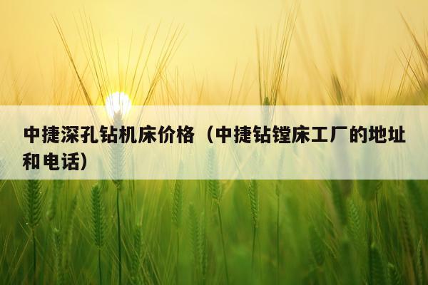 中捷深孔钻机床价格(中捷钻镗床工厂的地址和电话)