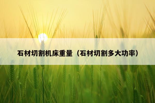 石材切割机床重量（石材切割多大功率）