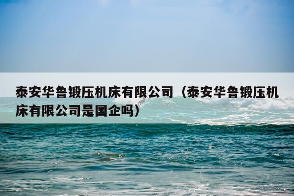 泰安华鲁锻压机床有限公司（泰安华鲁锻压机床有限公司是国企吗）