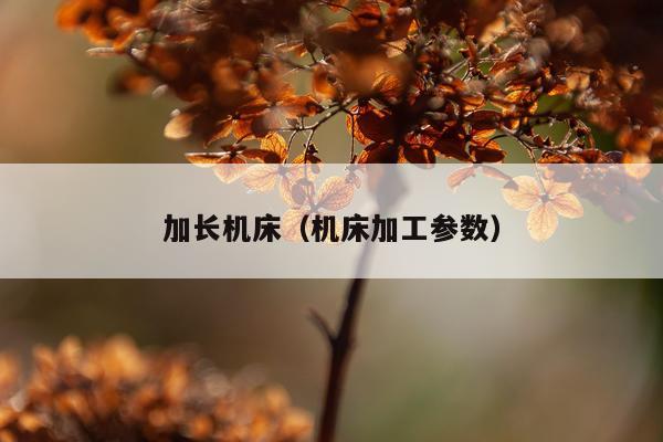 加长机床（机床加工参数）