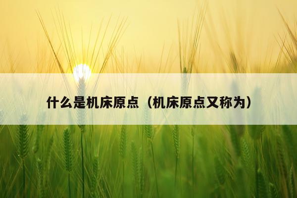 什么是机床原点(机床原点又称为)