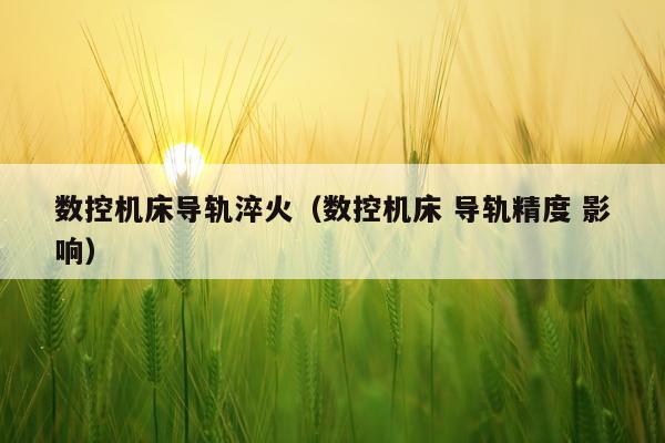 数控机床导轨淬火(数控机床 导轨精度 影响)