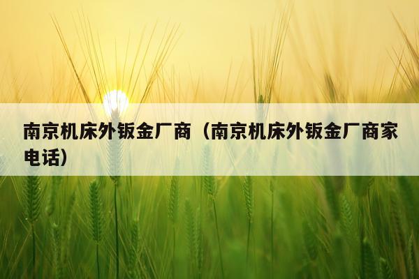 南京机床外钣金厂商(南京机床外钣金厂商家电话)
