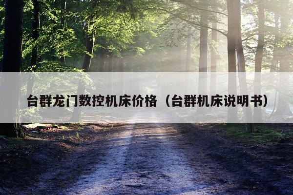 台群龙门数控机床价格(台群机床说明书)