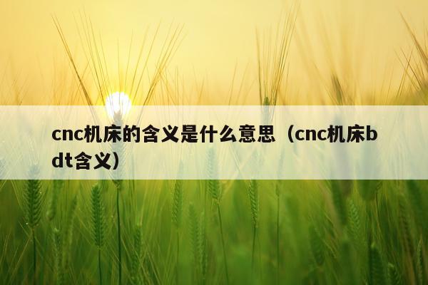 cnc机床的含义是什么意思（cnc机床bdt含义）