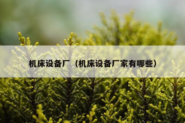 机床设备厂（机床设备厂家有哪些）