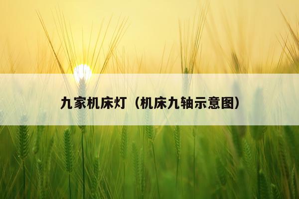 九家机床灯（机床九轴示意图）