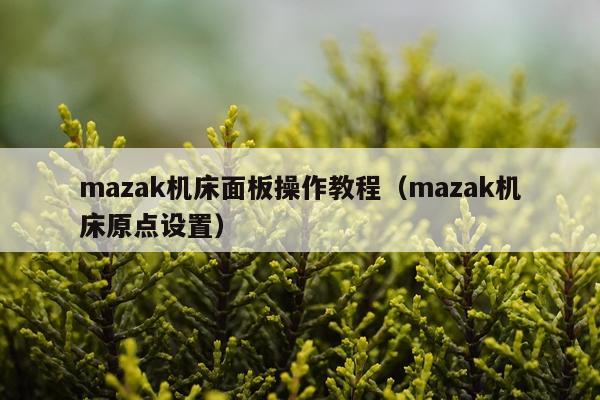 mazak机床面板操作教程(mazak机床原点设置)