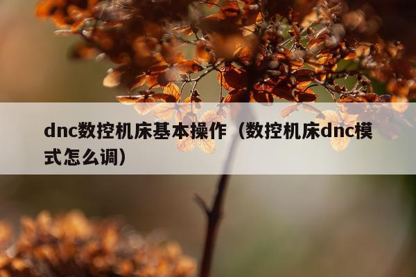 dnc数控机床基本操作（数控机床dnc模式怎么调）